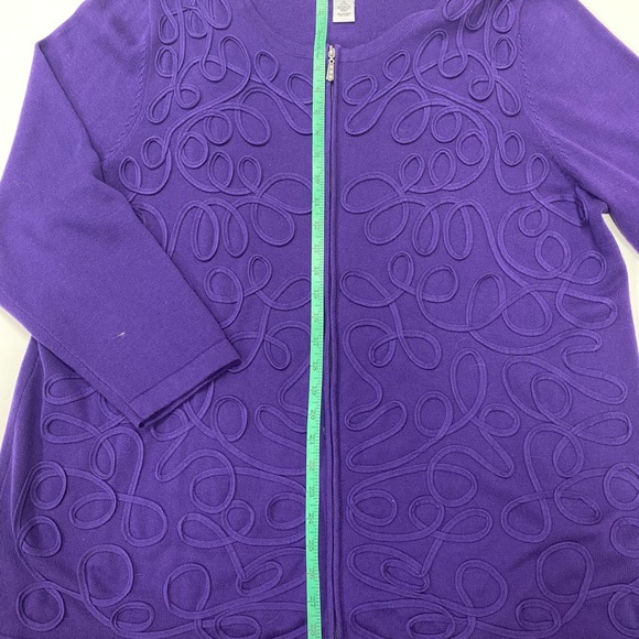 Catherine’s Purple Long Sleeve Zip Frnt Sweater 1x - Picture 6 of 8